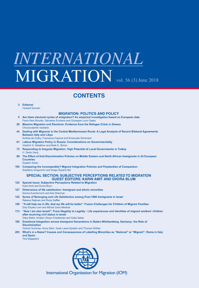 View Table of Contents for International Migration volume 56 issue 3