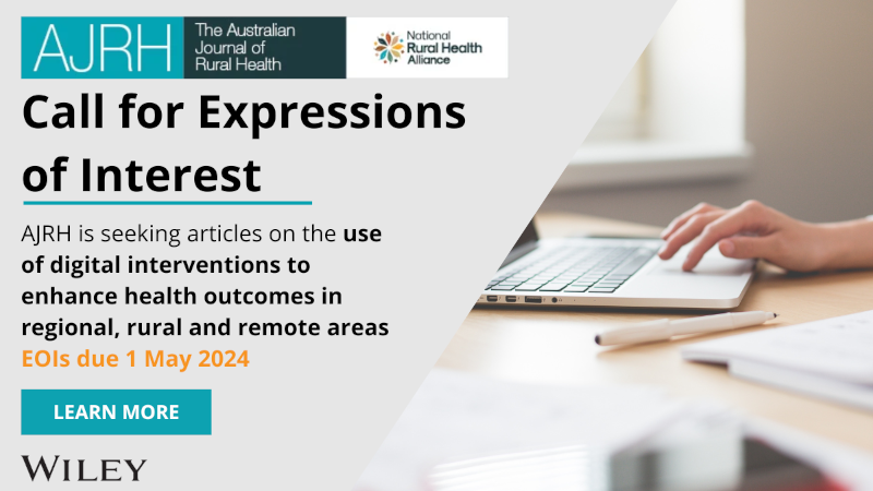 Call for Papers Digital Interventions to Improve Rural Health Outcomes